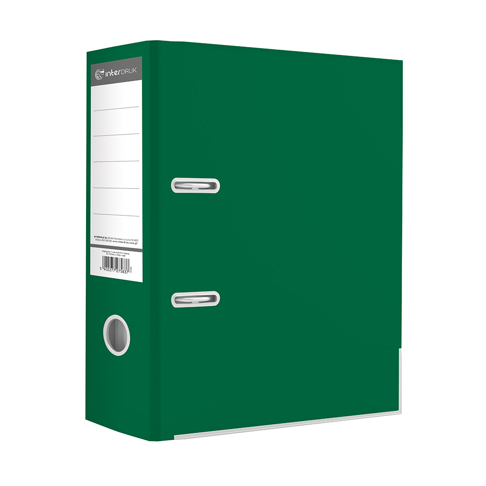 Segregator A4/75 dźwignia mat zielony Interdruk